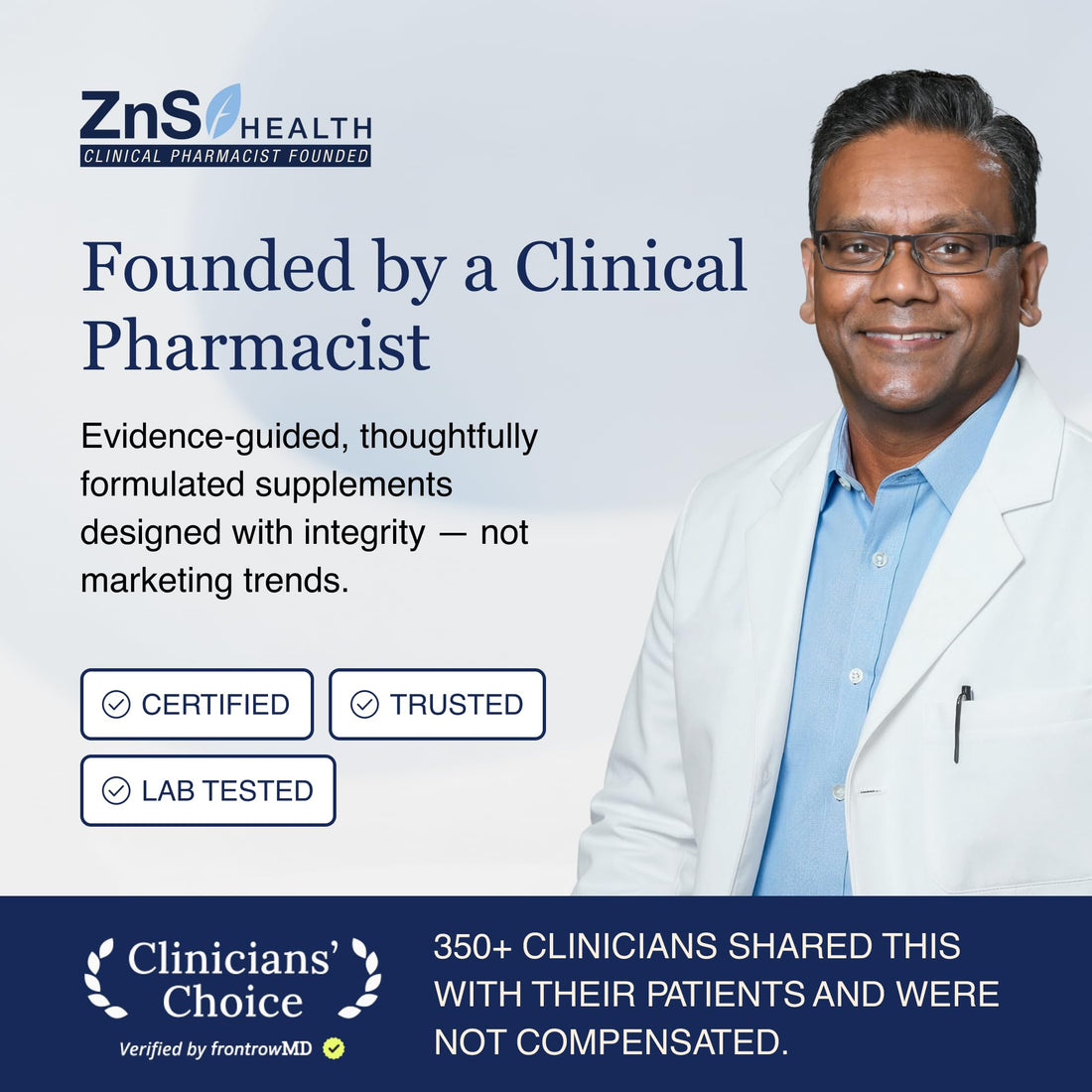 Supplement bottle and packaging of Zns Health 5-in-1 Magnesium Complex with text on benefits.