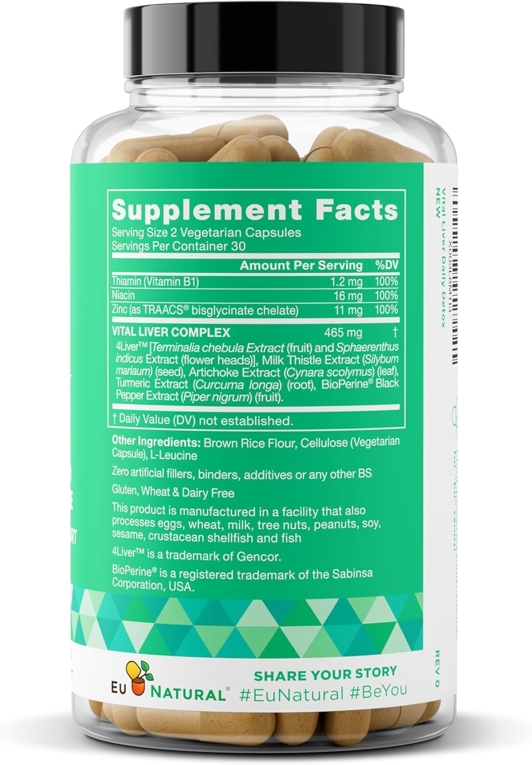 Two dietary supplement bottles labeled 'Conception for Him' and 'Vital Liver' on a white background.