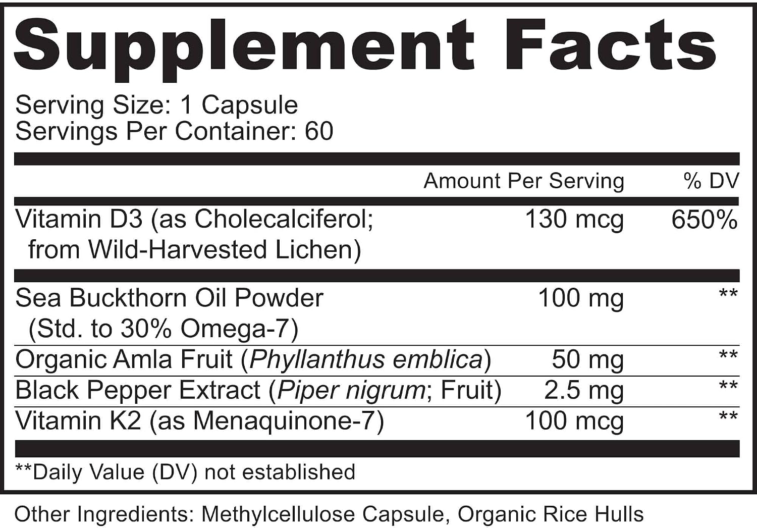 MoxyVites Vitamin D3 K2 5000 IU – High Absorption D3 + K2 MK-7 with Sea Buckthorn Oil & Omega-7 – Bone, Heart & Immune Support for Women & Men – 60 Vegan Capsules