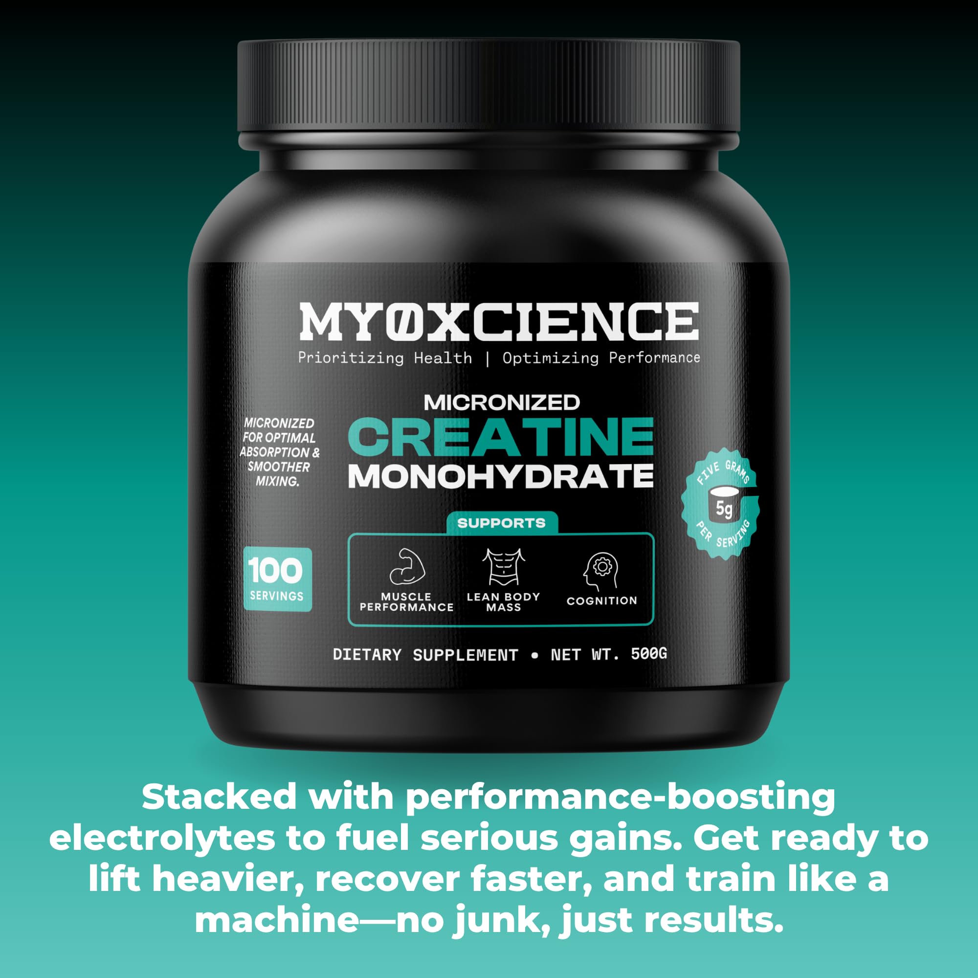 MYOXCIENCE Micronized Creatine | Supports Muscle Performance, Lean Body Mass, & Cognition | 100 Servings MYOXCIENCE buy supplements Au