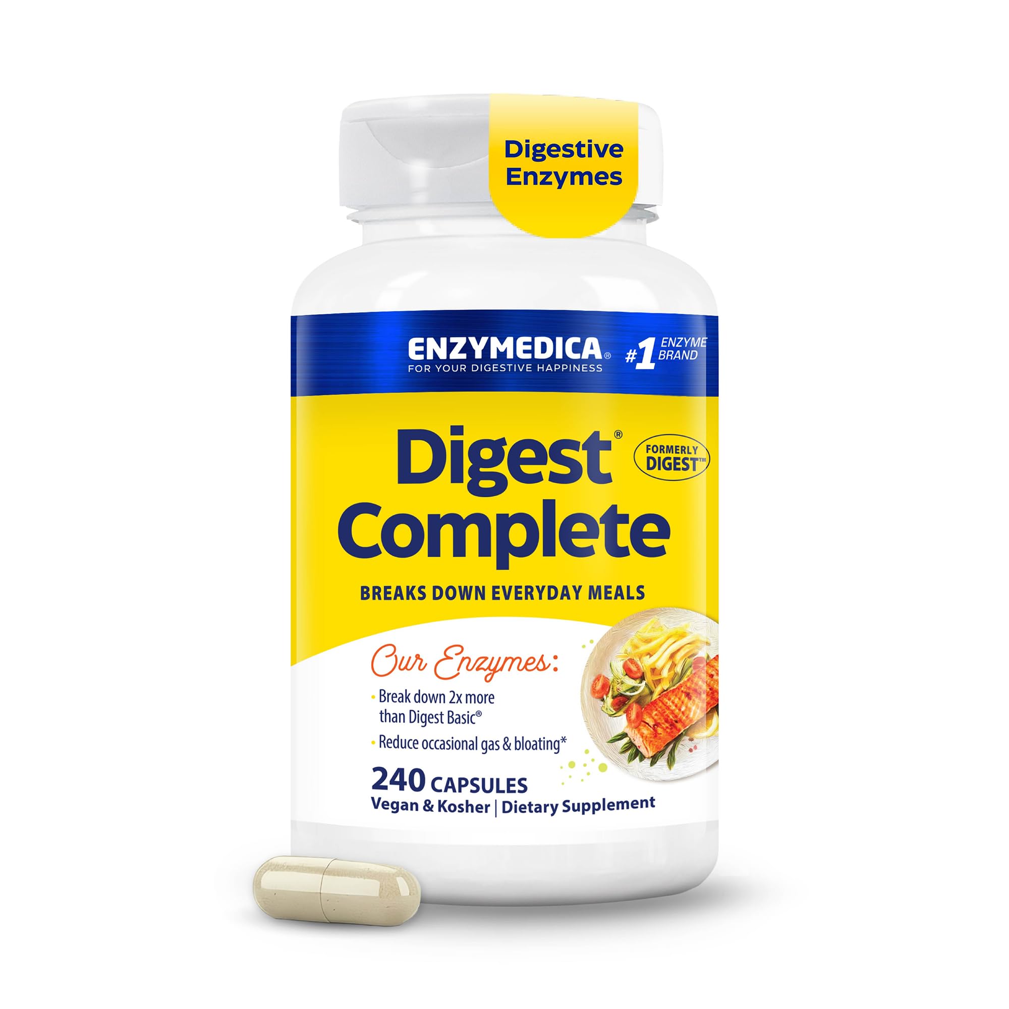 Enzymedica Digest Complete - Helps Gas & Bloating - 90 Caps