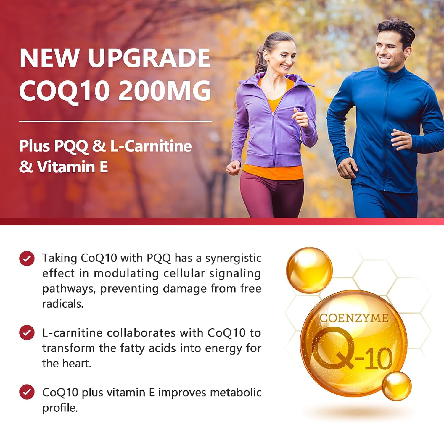 NATURE TARGET CoQ10 200mg with PQQ, L-Carnitine and Omega-3s, 120 Softgels | High-Absorption Coenzyme Q10 with BioPerine Supports Heart, Immune Health and Cellular Energy Production