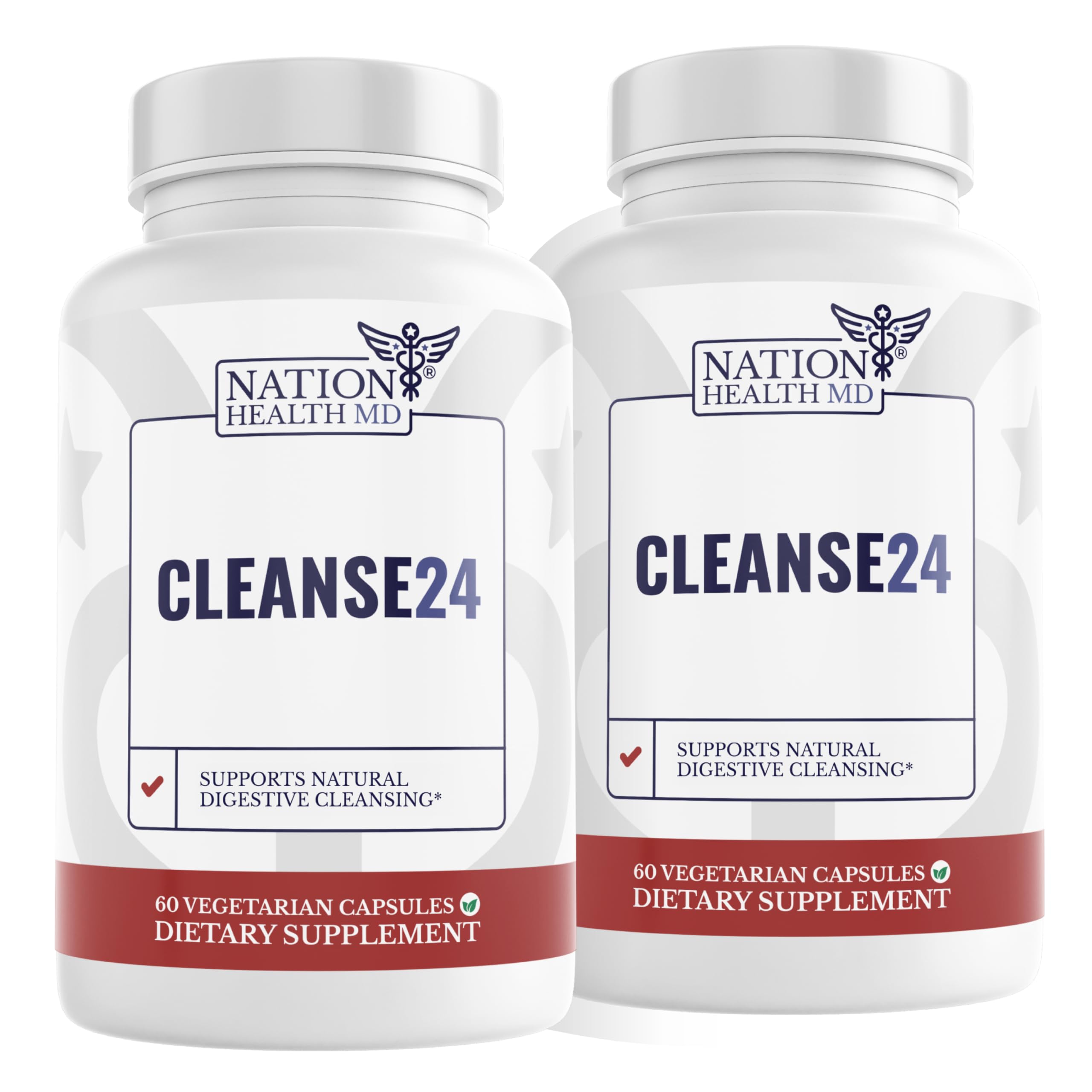 Cleanse24 | Intestinal Cleanse for Humans with Wormwood | Gut Cleanse for Men & Women, Herbal Intestinal Cleanse, Papaya, Black Walnut, 30 Days Supply, 60 Capsules