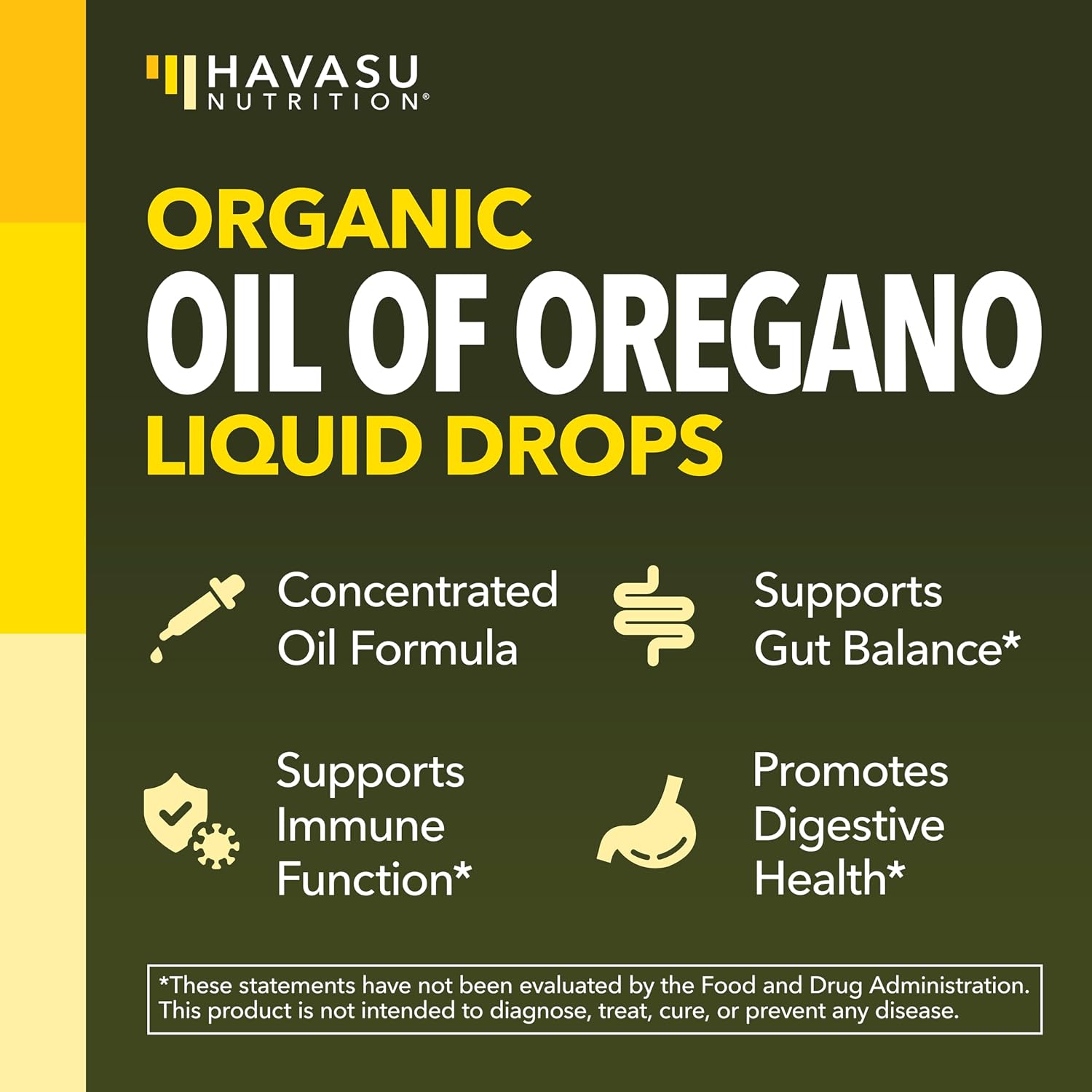Organic Oil of Oregano Drops, 200 Servings, 1 Fl Oz High Strength Carvacrol | Oregano Oil Liquid Drops for Daily and Seasonal Immune Support, 6 Month Supply, Alcohol Free, Non-GMO, USDA Certified, Vegan