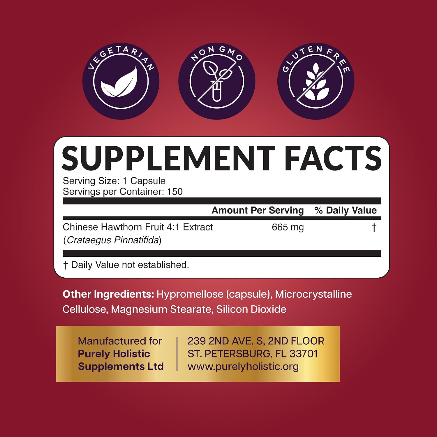 Hawthorn Berry Supplement, 5 Month Supply, Powerful 4:1 Hawthorn Extract | High Strength Hawthorne Berries, Cardiovascular Health Support, Hawthorne Berry Supplement, Vegan & Non-GMO, 150 Capsules