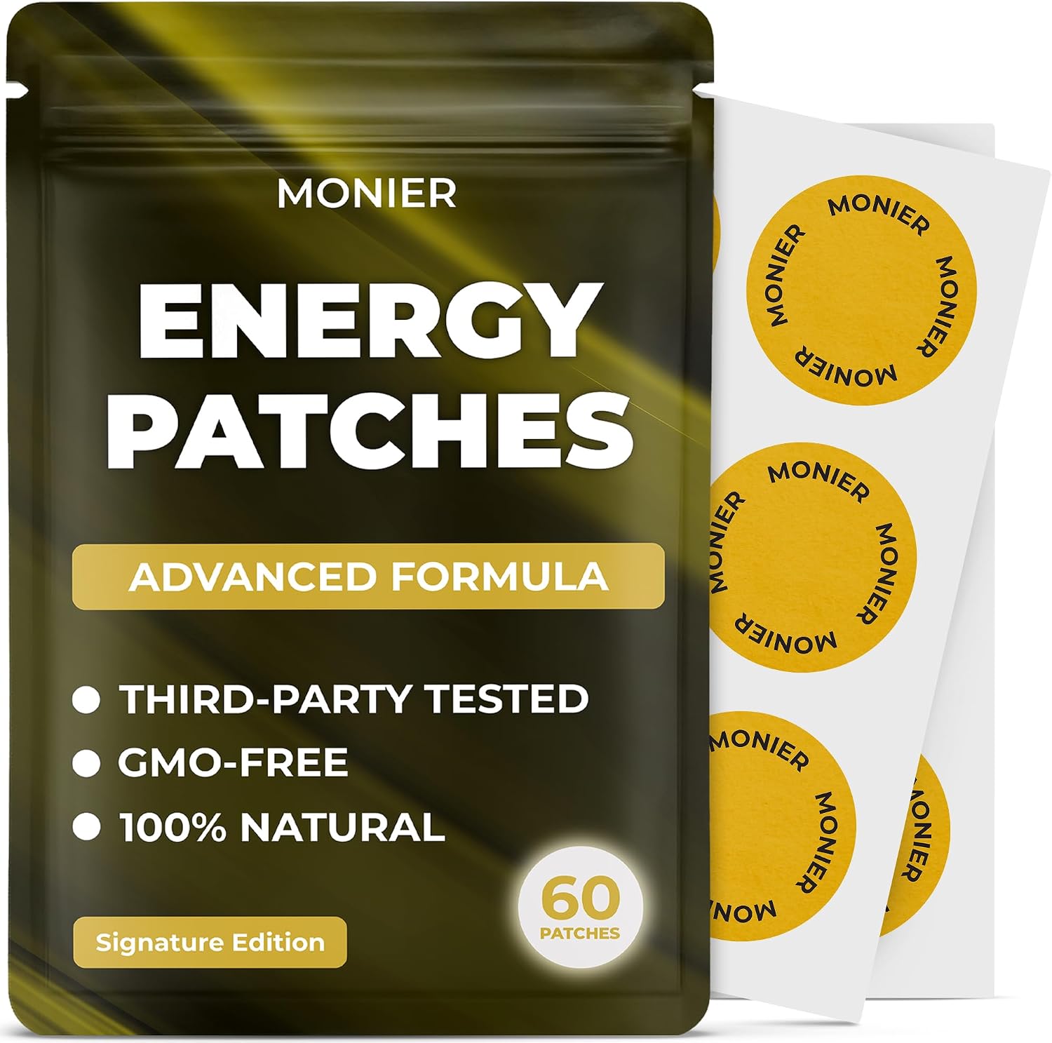 Energy Patches with B12 - Advanced B-Vitamin Complex + Natural Caffeine | Signature Edition For Women & Men, Energy & Focus, 60 Day Supply