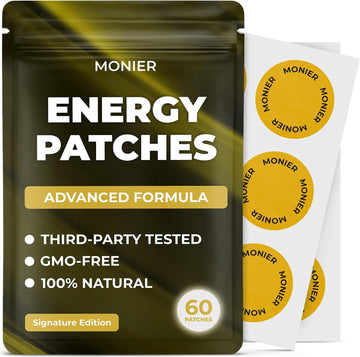 Energy Patches with B12 - Advanced B-Vitamin Complex + Natural Caffeine | Signature Edition For Women & Men, Energy & Focus, 60 Day Supply