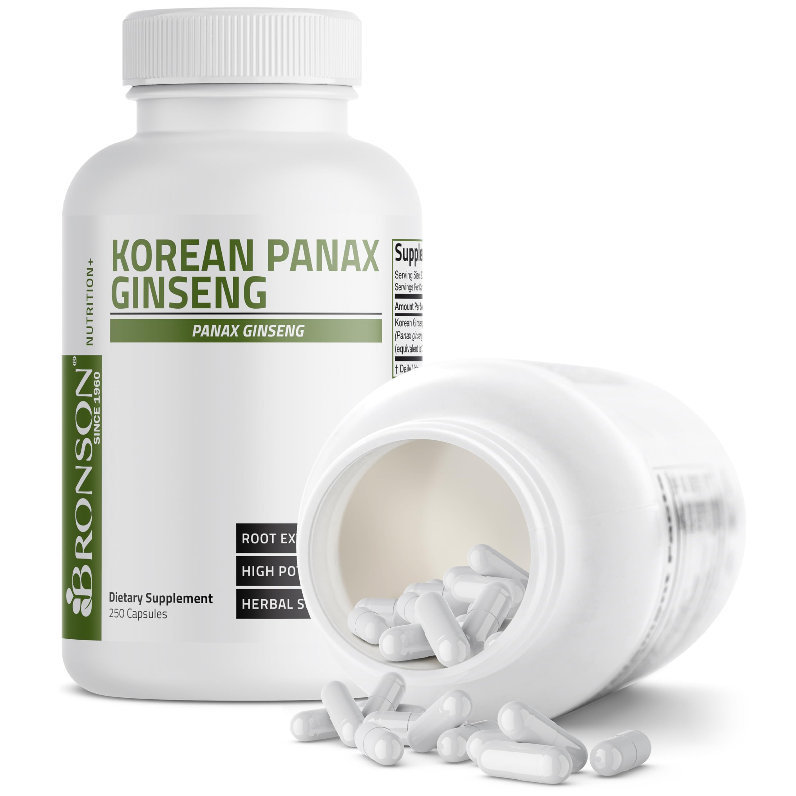 Bronson Korean Panax Ginseng Supports Energy, Endurance & Vitality + Memory and Mental Performance, 120 Capsules