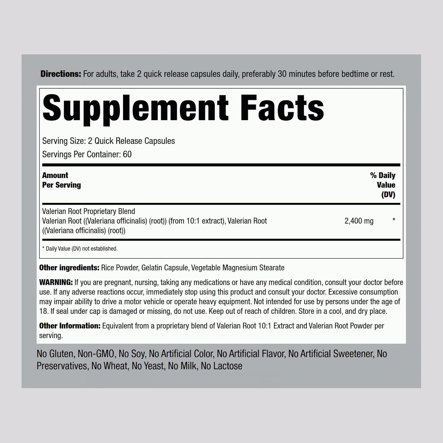 Piping Rock Valerian Root Capsules | 120 Count | Herbal Extract Complex | Non-GMO & Gluten Free Supplement