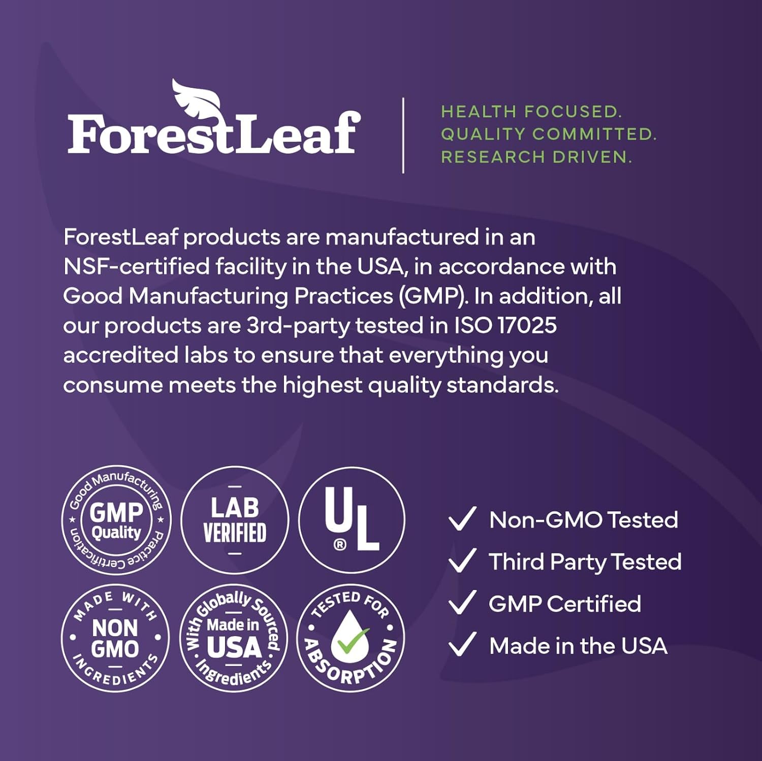 ForestLeaf L Theanine Supplement - L-Theanine 200mg with Ashwagandha and Magnesium for Focus, Stress Relief & Relaxation - Non-GMO & Gluten Free - 100 Caps