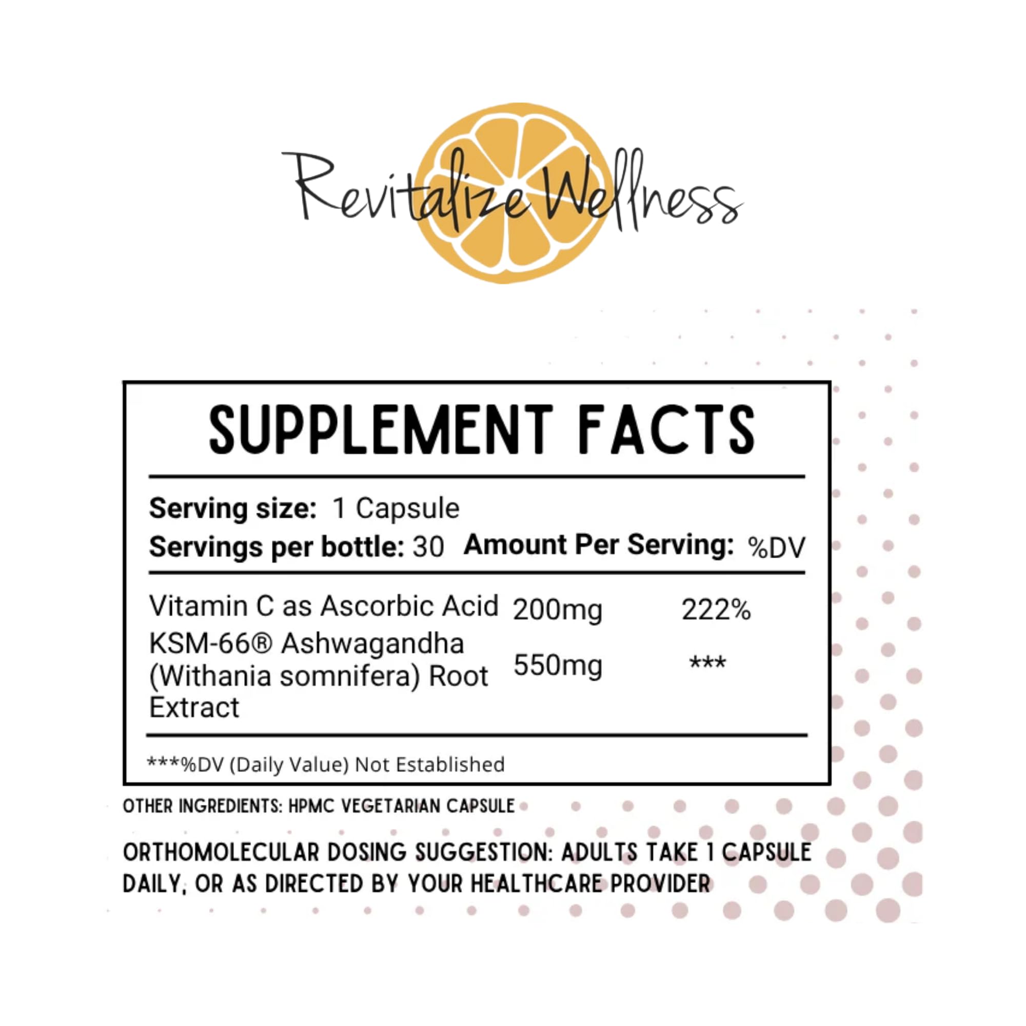 Revitalize Wellness Ashwagandha + Vitamin C Capsules | Stress and Immune Support Complex | with 550 mg Ashwagandha and 200 mg Vitamin C per Serving | 30 Servings Revitalize WellnessBuy Supplements Australia