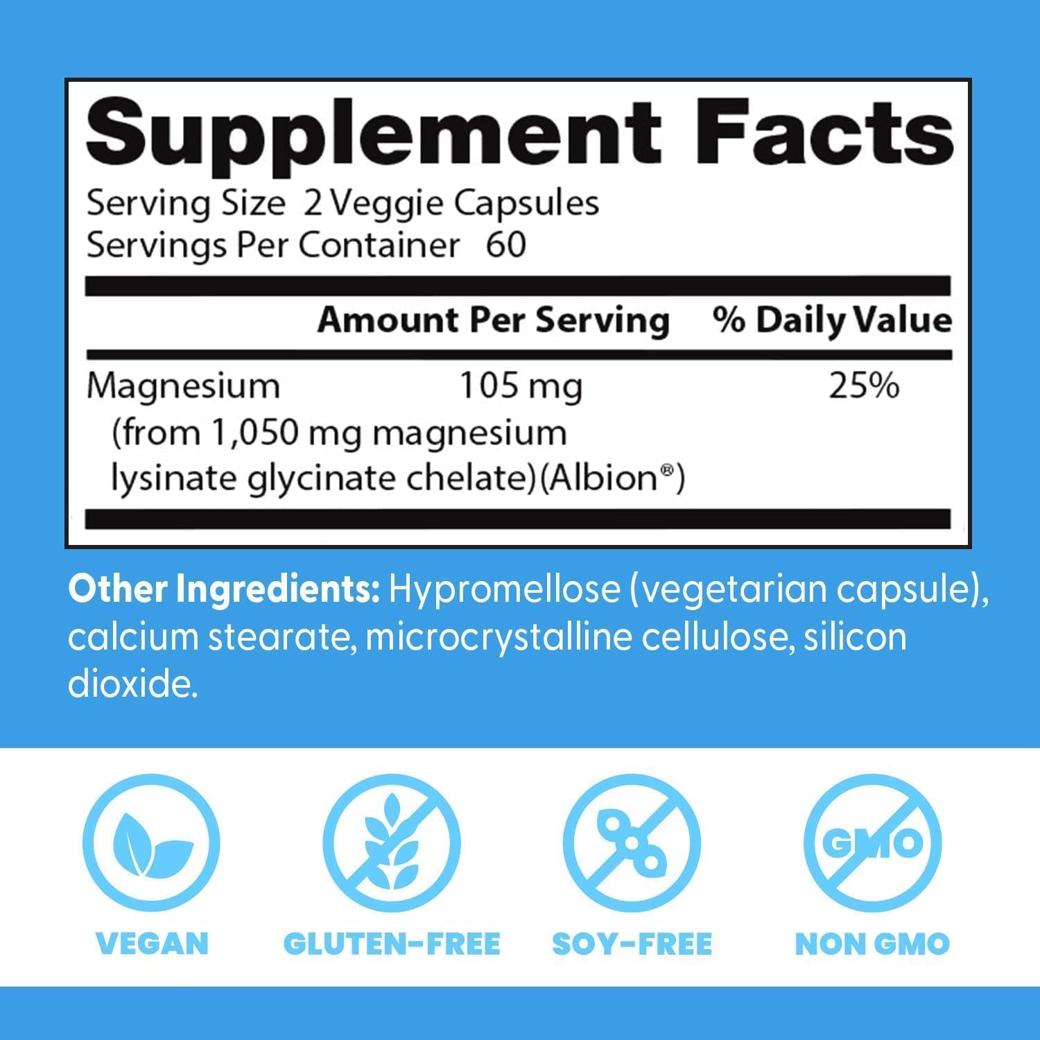 Doctor's Best High Absorption Magnesium Glycinate Lysinate Supplement for Sleep Support - Chelated Magnesium Capsules for Women & Men, 105 mg per Serving, Calm Support, Vegan - 120 Veg Caps