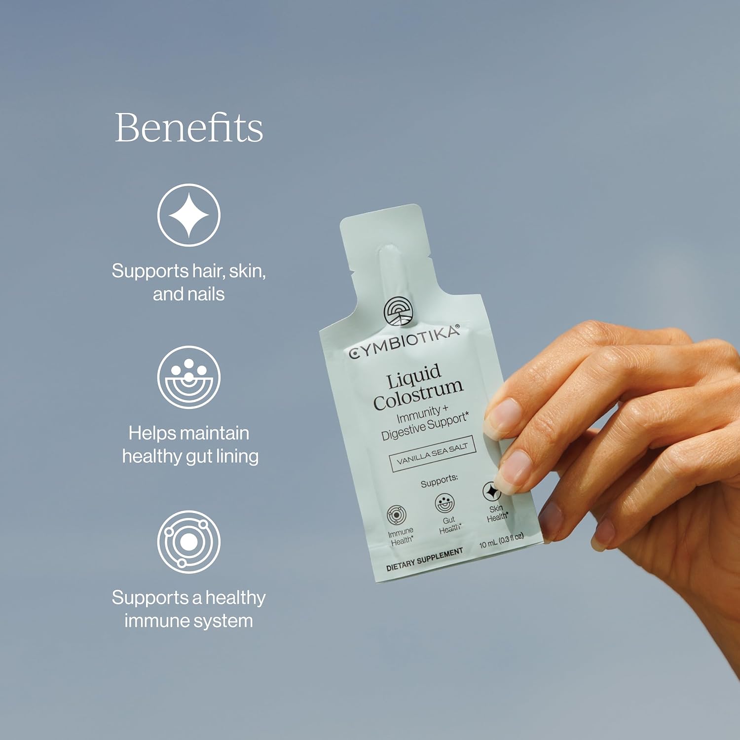 CYMBIOTIKA Liquid Colostrum, Grass-Fed 1.5g for Gut, Immune & Skin