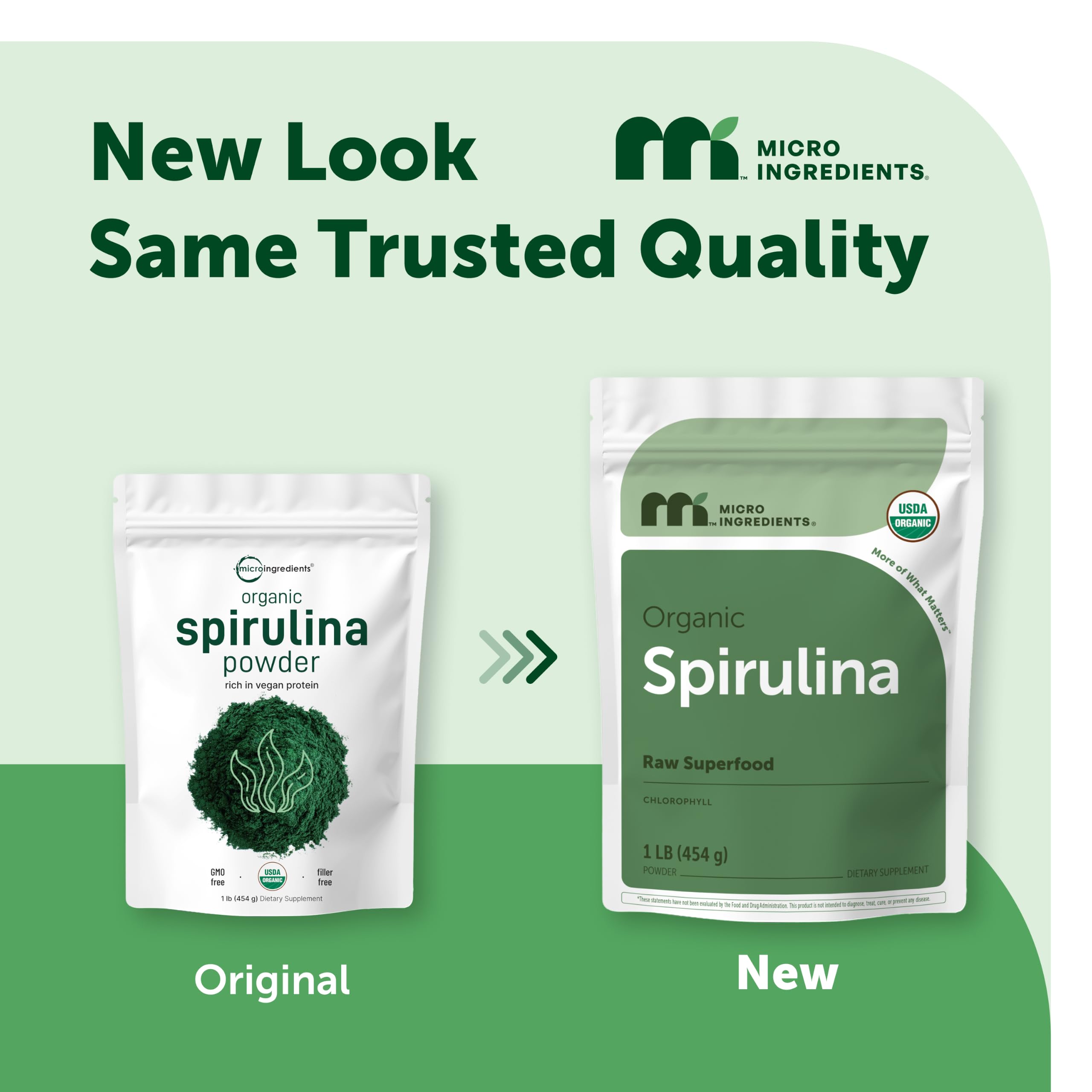 Organic Spirulina Powder, 1lb | Blue-Green Algae, Naturally Occurring Vegan Protein, Vitamins & Minerals | Source of Natural Chlorophyll & Enzymes | Non-GMO, Gluten-Free, No Additives