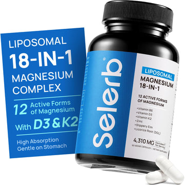 Selerb liposomal magnesium supplement bottle with packaging on a white background