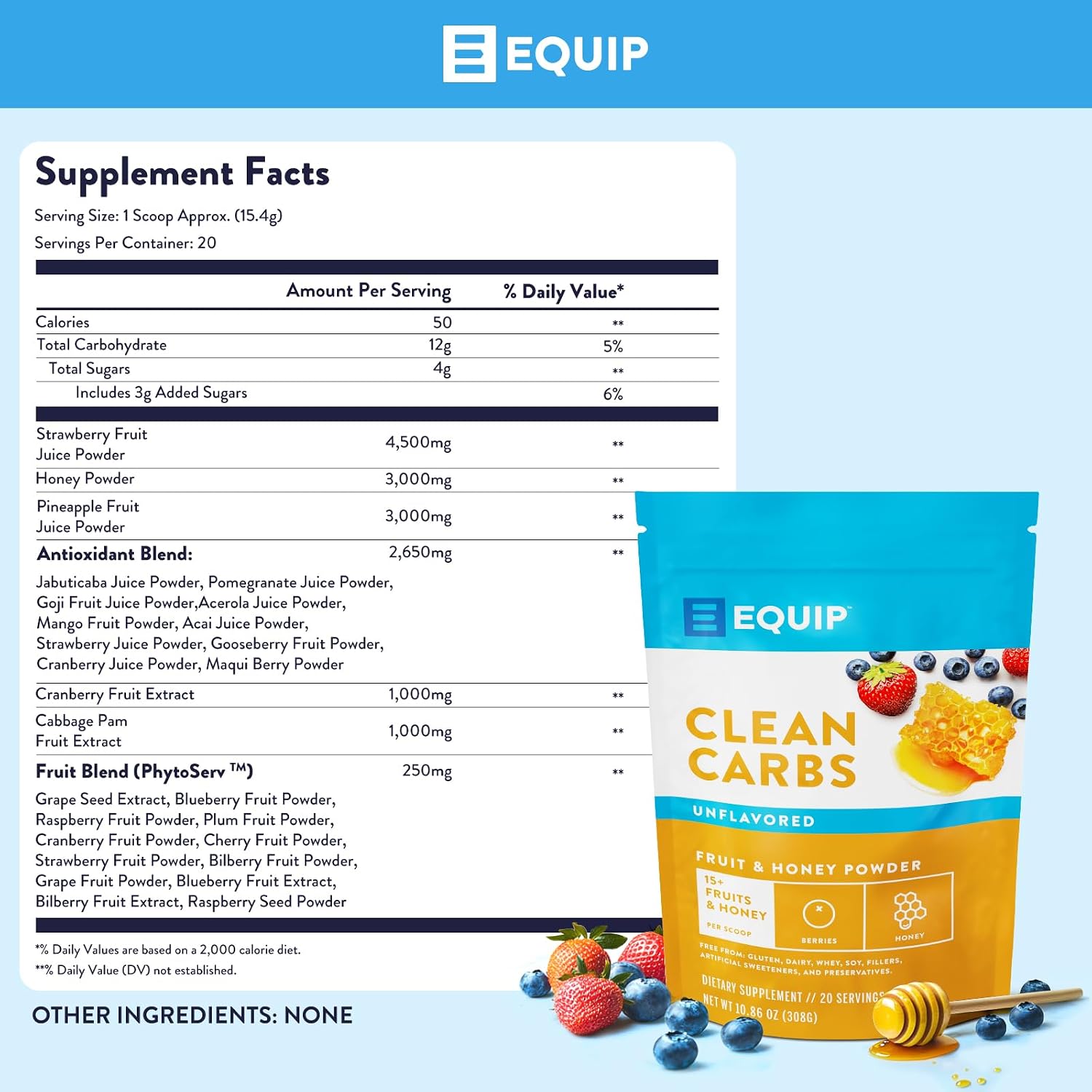 Equip Foods Clean Carbs - Sweet Potato Powder - Plant Based Pre Workout Carb Powder, Made from Dried Sweet Potatoes Vanilla Flavor - 1.7 Pounds