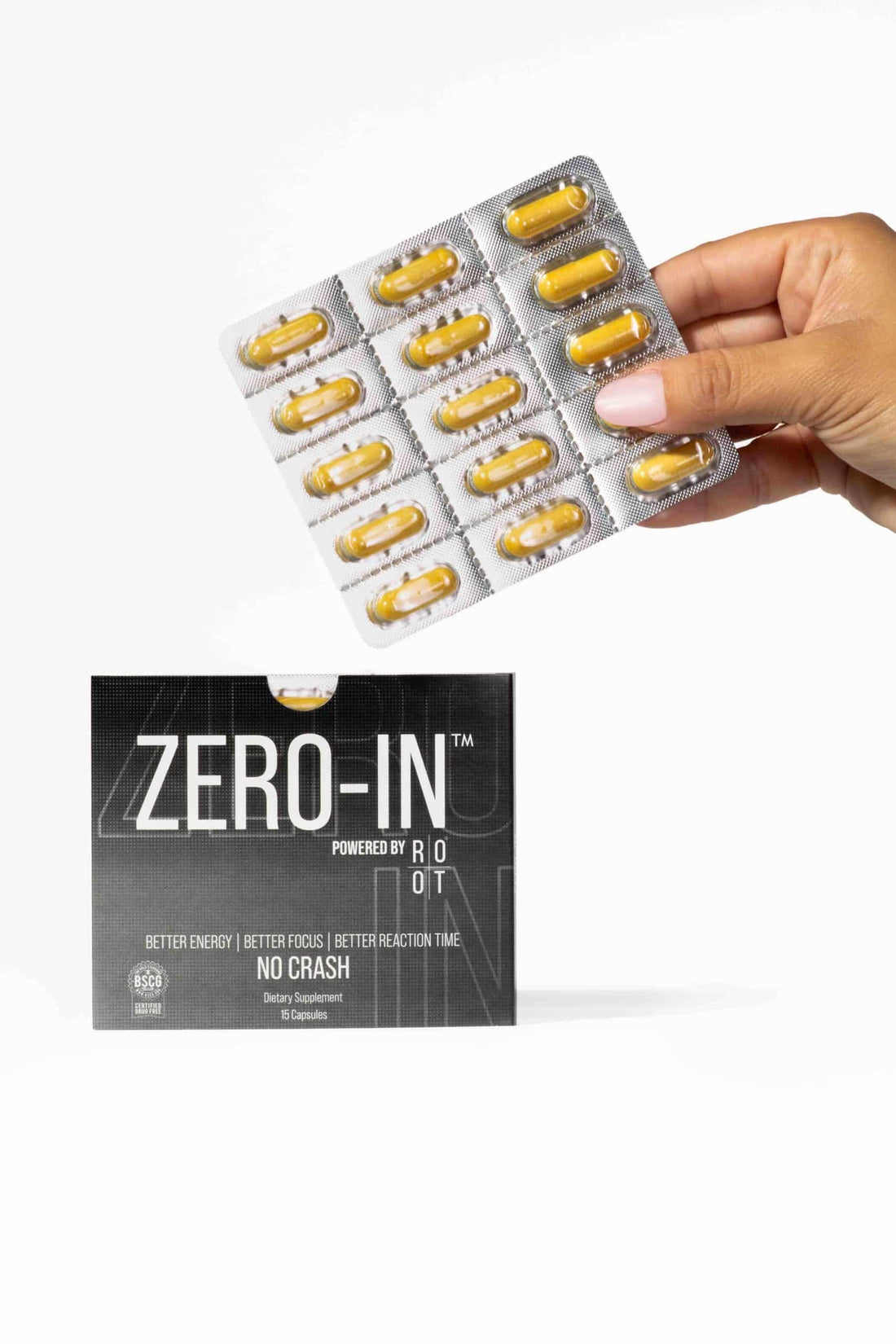 Zero-In dietary supplement packaging on a white background