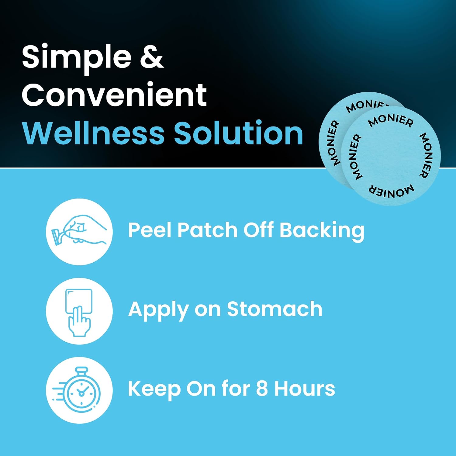 MONIER Unpuff Patches | with Dandelion & Ginger | Bloating, Water Retention | Bloating, Water Retention & Digestion, 60 Days Supply