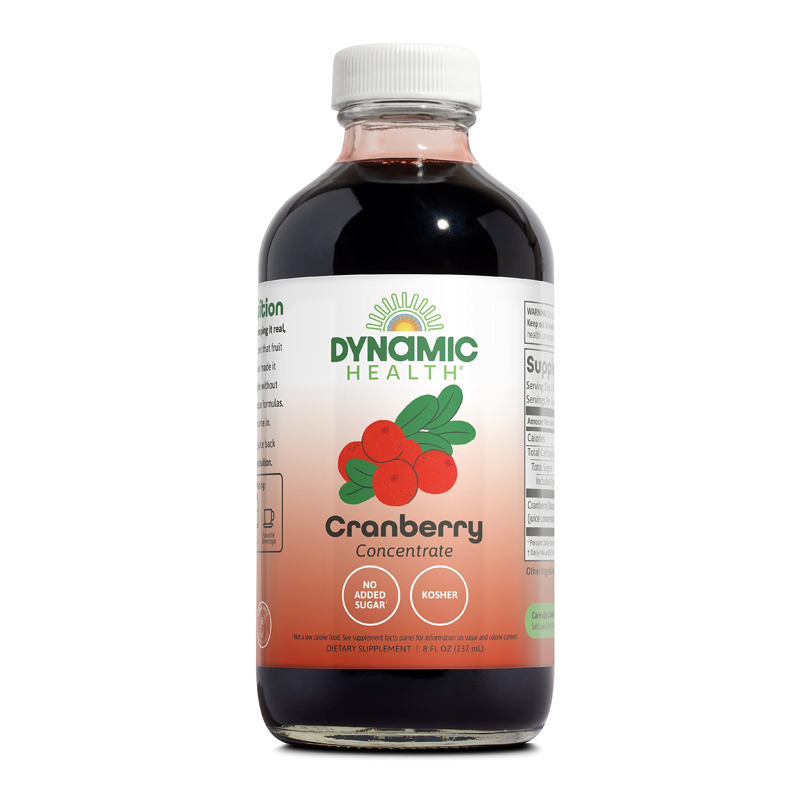 Dynamic Health 100% Pure Black Cherry Juice Concentrate, No Additives, Antioxidant Supplement, Urinary Tract & Joint Support, 16 Fl oz