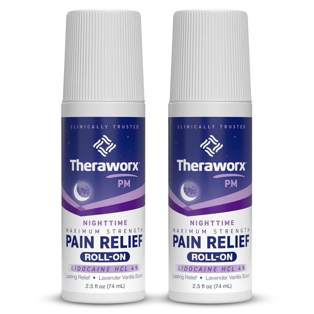 Theraworx Nighttime Maximum Strength Pain Relief Roll-on with Lidocaine – 2.5 oz - 2 Count TheraworxBuy Supplements Australia