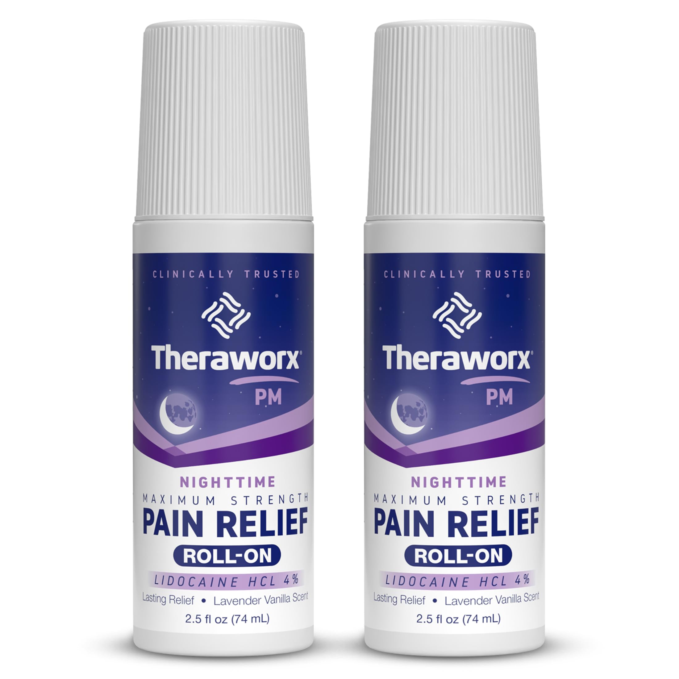 Theraworx Nighttime Maximum Strength Pain Relief Roll-on with Lidocaine – 2.5 oz - 2 Count TheraworxBuy Supplements Australia