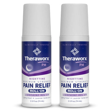 Theraworx Nighttime Maximum Strength Pain Relief Roll-on with Lidocaine – 2.5 oz - 2 Count TheraworxBuy Supplements Australia