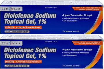 GeriCare Topical Arthritis Pain Relief Gel Diclofenac Sodium 1% (NSAID) Hand Wrist Elbow Foot Ankle Knee Extra-Strength Pain Reliever- Anti-inflammatory Arthritis Pain Treatment, 3.53oz (2 Pack) GeriCareBuy Supplements Australia