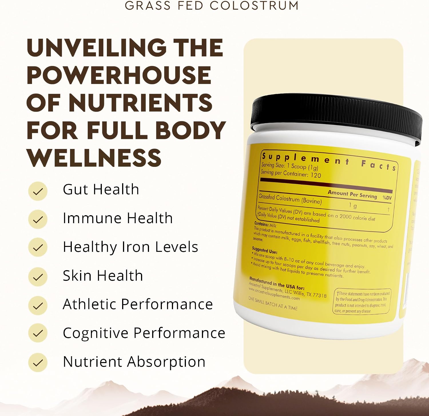 Ancestral Supplements FEM & Colostrum Powder Bundle for Women – Supports Hormone Balance, Energy, Skin, Immunity & Digestion – Grass Fed, Pasture Raised Female Organ Blend with Bioactive Colostrum