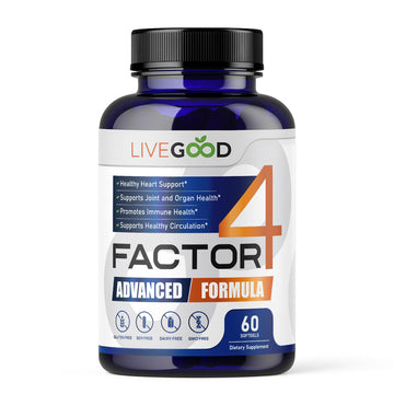 LIVEGOOD™ Factor 4, Omega 3 Fish Oil with EPA & DHA, CoQ10, and Turmeric, Advanced Q10 Coenzyme & CoQ10 Supplements, DHA Supplements for Heart, Joint & Immune Support, Made in USA, 60 Count, LIVEGOODBuy Supplements Australia