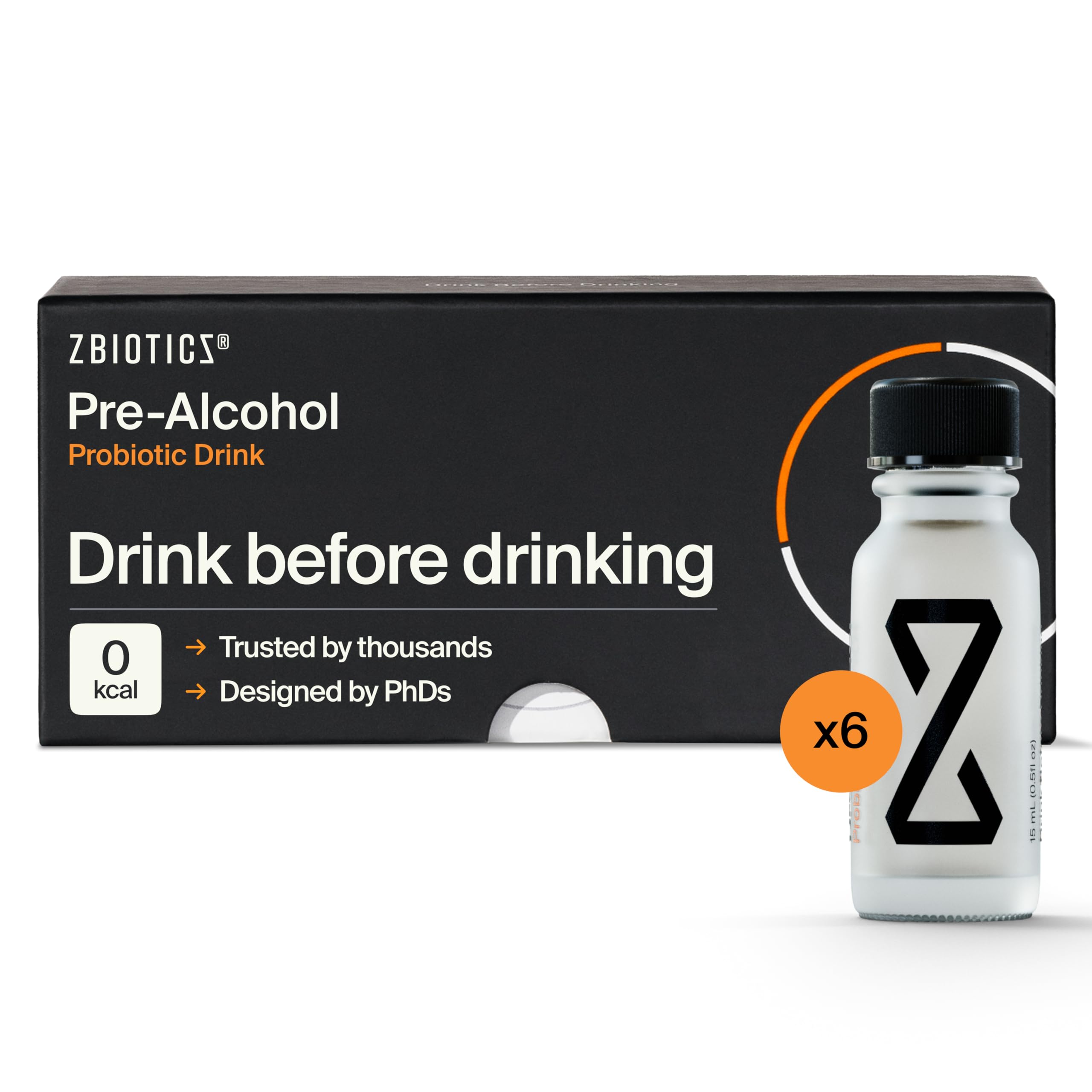 ZBiotics — Feel Better After Drinking, Wake Up Refreshed, Science-Backed, Patented Probiotic, Travel-Friendly, 3-Pack of 0.47 Fl Oz Bottles