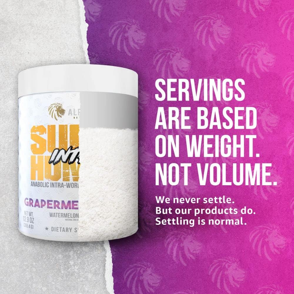 ALPHA LION Superhuman Intra Workout Powder for Men & Women, Amino Acids Drink, Muscle Recovery Supplement, BCAA Powder, Electrolytes & Hydration Mix (42 Servings, Watermelon Grape Candy Flavor)