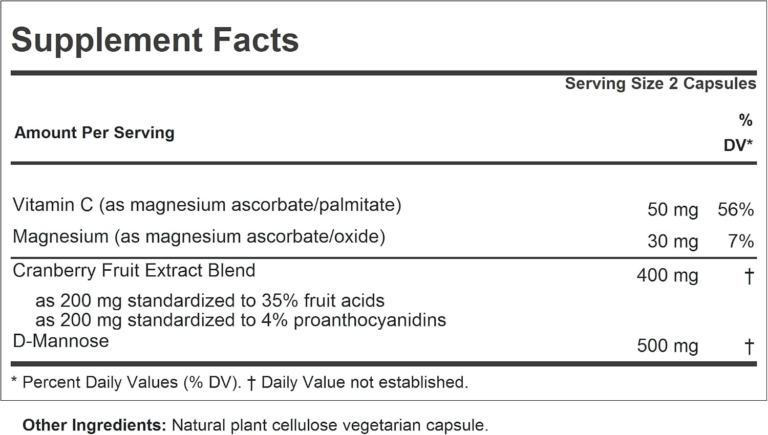 Andrew Lessman ProCaps Cranberry with D-Mannose 60 Capsules | Standardized cranberry, D-Mannose, Vitamin C & Magnesium. Urinary tract support without cranberry juice sugar or calories.