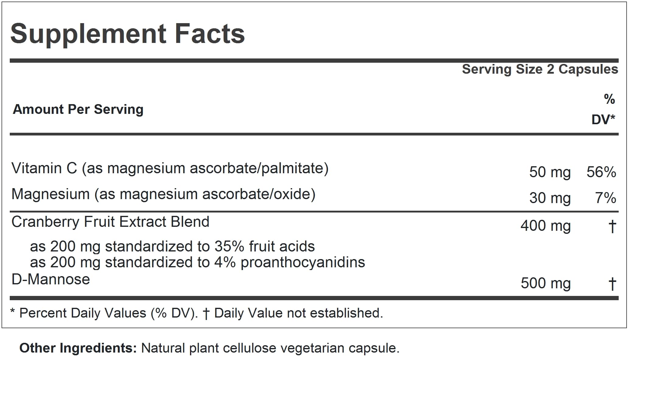 Andrew Lessman ProCaps Cranberry with D-Mannose 60 Capsules | Standardized cranberry, D-Mannose, Vitamin C & Magnesium. Urinary tract support without cranberry juice sugar or calories.