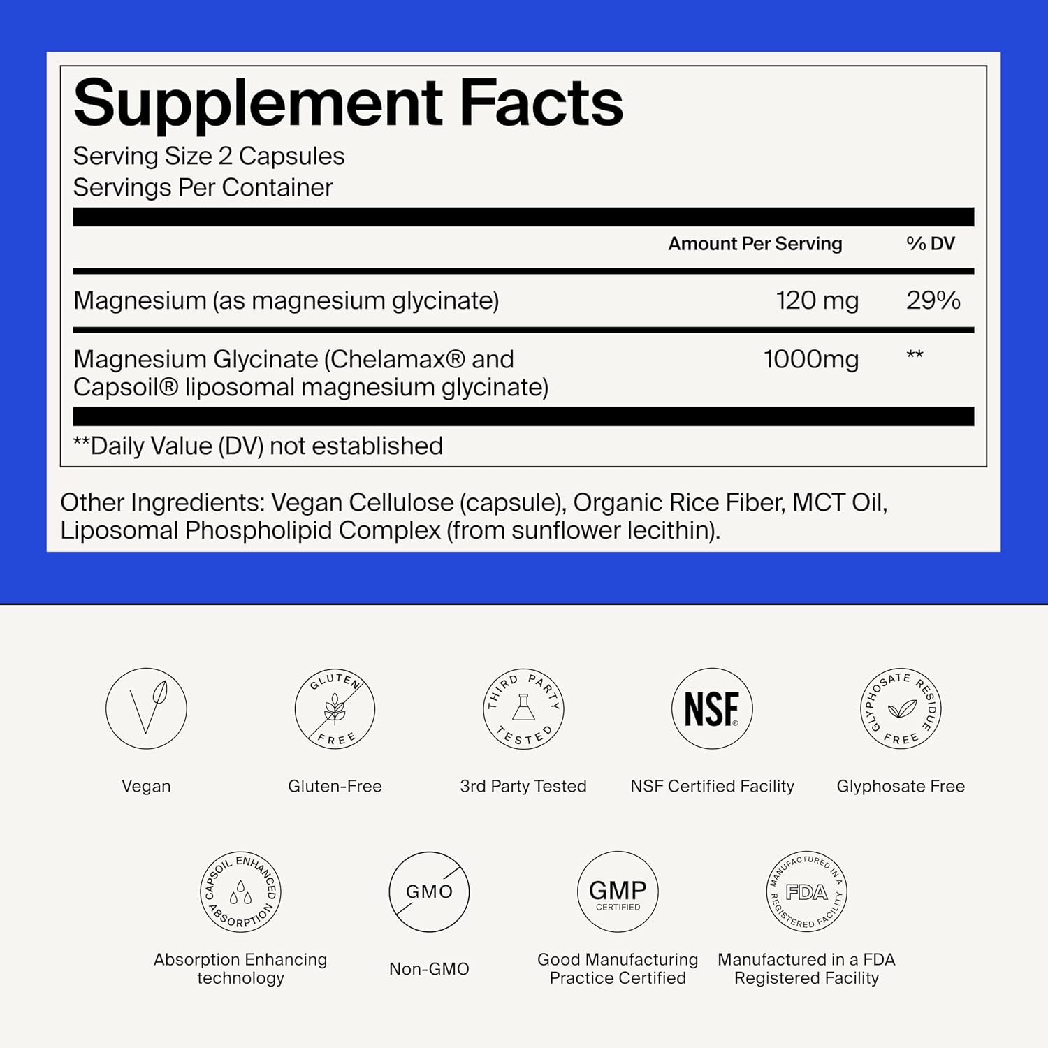 The Absorption Company Magnesium Glycinate 1000mg - 120 Liposomal Capsules | Liposomal Magnesium Bisglycinate, Max Absorption & Extra Strength for Relaxation, Non-Laxative, Vegan Calming Supplement