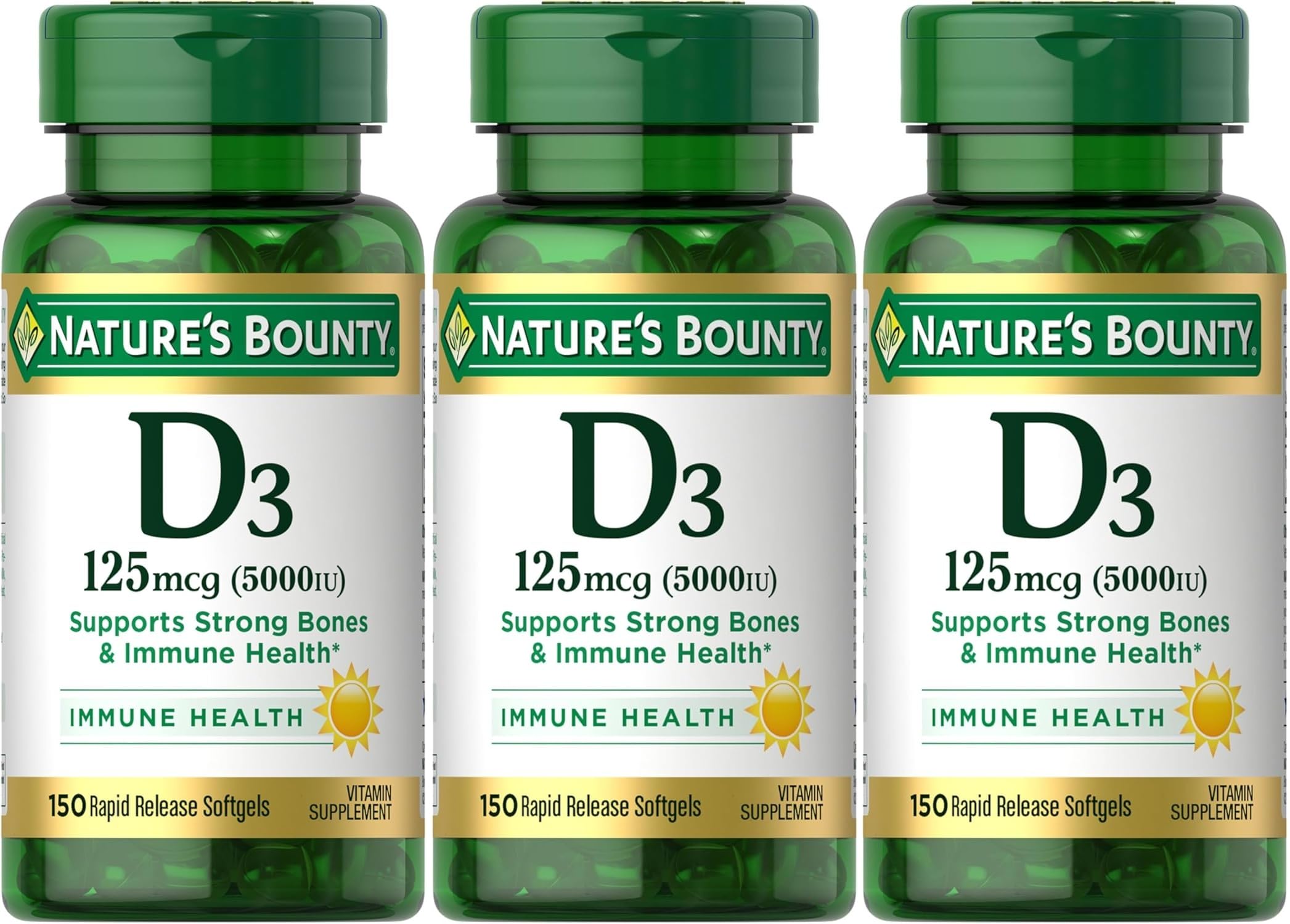 Nature's Bounty Immune Health Vitamin D3 5000 iu, Rapid Release 400 Softgels