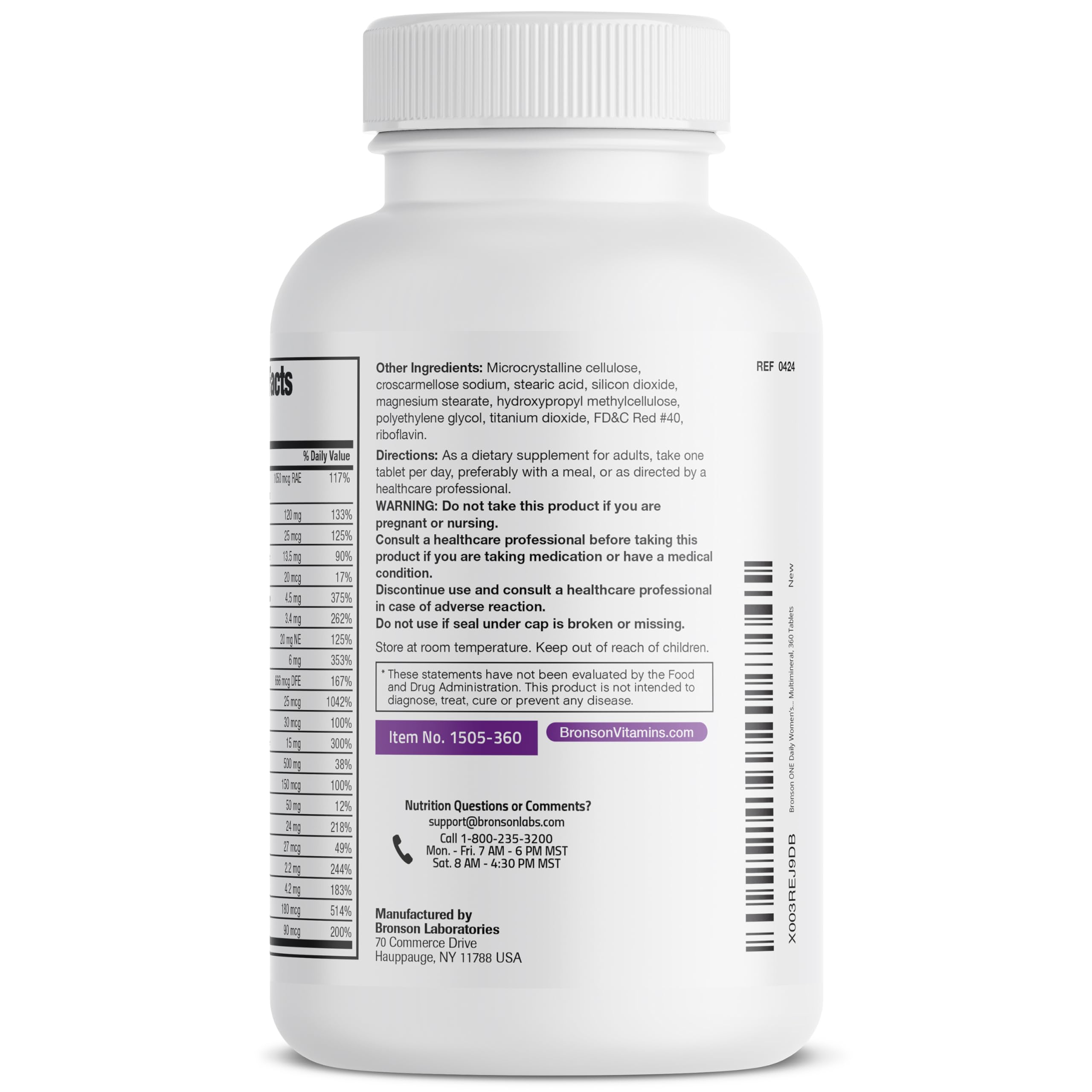 Bronson ONE Daily Women’s 50+ Complete Multivitamin Multimineral, 180 Tablets