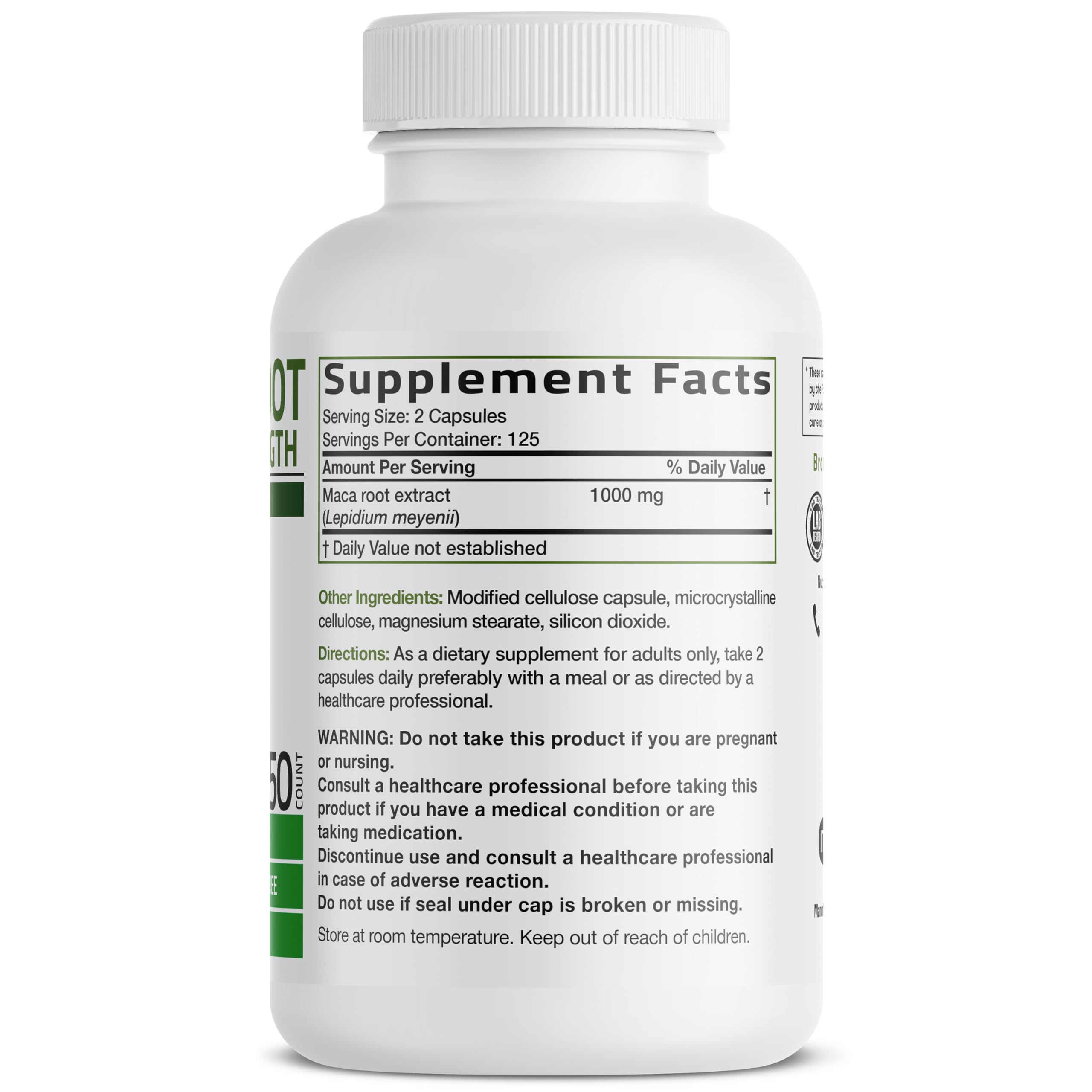 Bronson Maca Root Extra Lepidium Meyenii, Non-GMO, 90 Vegetarian Capsules
