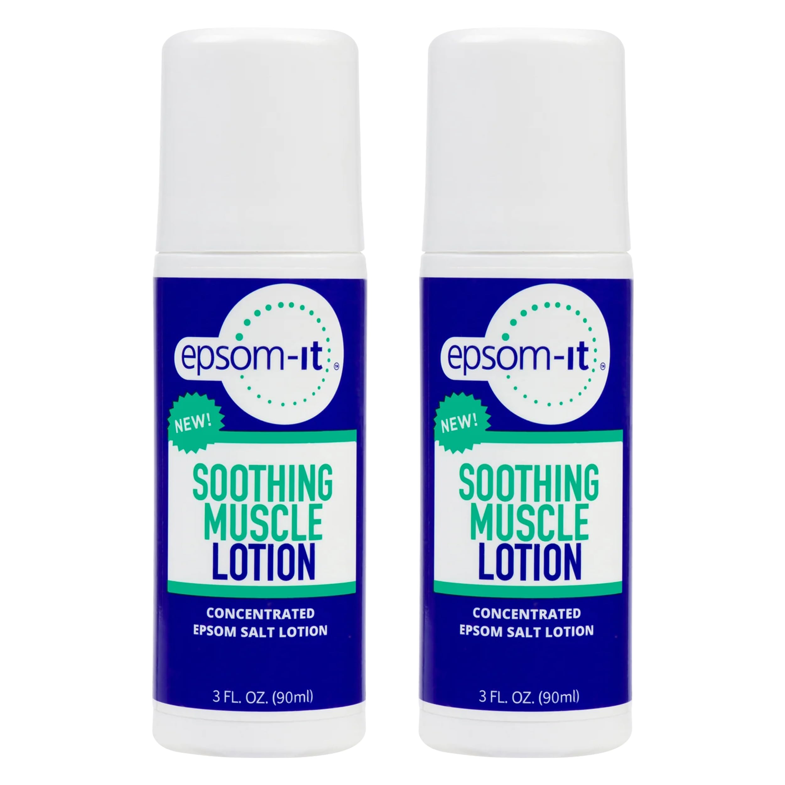 EPSOM-IT Soothing Muscle Lotion - Roll On Epsom Salt Lotion with Arnica for Muscle Stiffness, Leg, Knees and Feet Discomfort, Topical Magnesium Cream, 3oz, 2-Pack EPSOM-ITBuy Supplements Australia