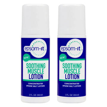 EPSOM-IT Soothing Muscle Lotion - Roll On Epsom Salt Lotion with Arnica for Muscle Stiffness, Leg, Knees and Feet Discomfort, Topical Magnesium Cream, 3oz, 2-Pack EPSOM-ITBuy Supplements Australia