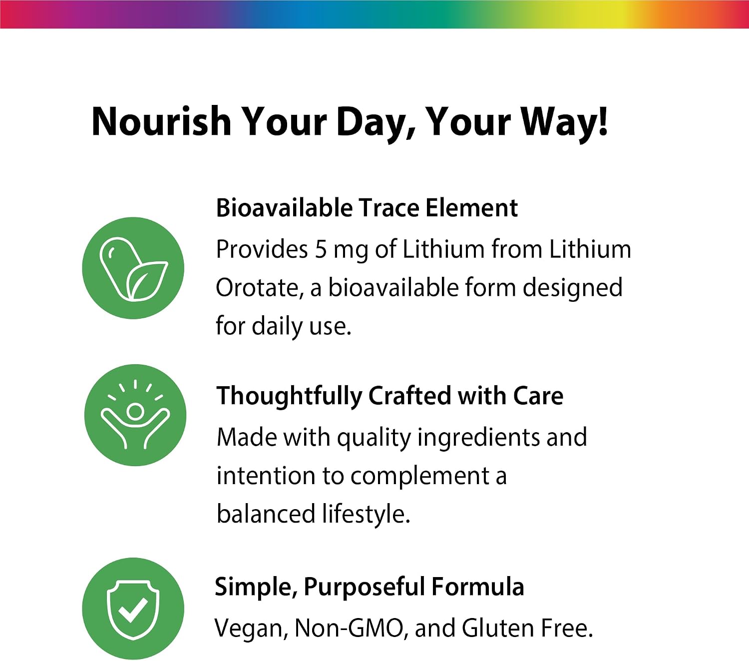 Rainbow Light Lithium Orotate 5 mg Supplement | 120 Vegan Capsules | Bioavailable Trace Element | Non-GMO and Gluten Free