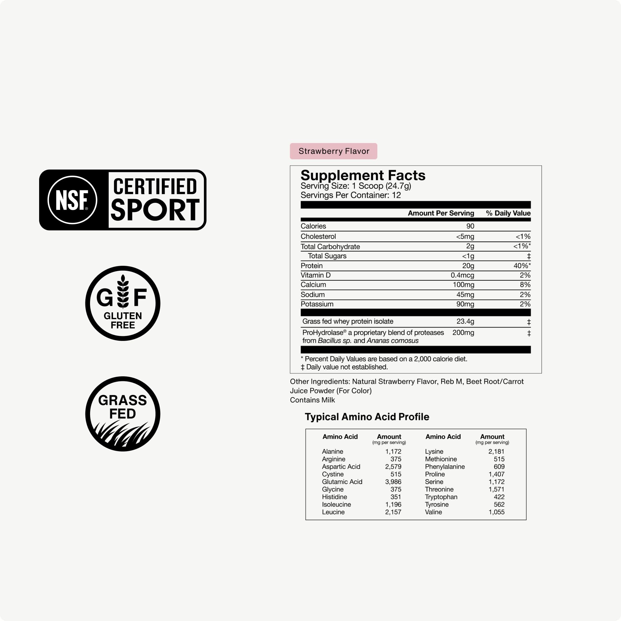 Momentous Essential Grass-Fed Whey Protein Powder - 20 g Whey Isolate Protein - NSF Certified for Sport - Gluten-Free - 25 Servings for Essential Everyday Use - Vanilla - Package May Vary