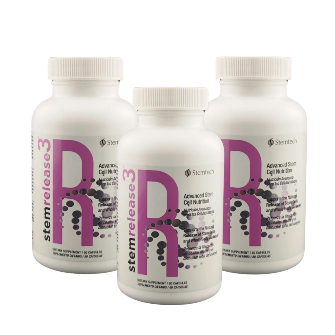 Stemtech Stemrelease3™ Cutting-Edge Stem Cell Nutrition for Natural Renewal and Youthful Vitality, Exclusive Blend for Enhanced Telomere Health 60 Capsules (3 Pack) StemTechBuy Supplements Australia