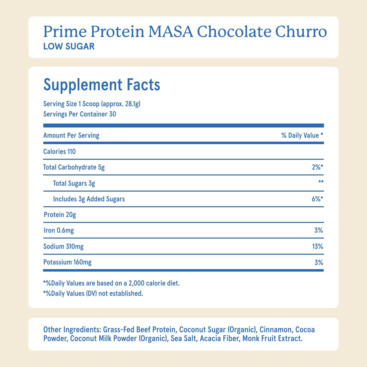 Equip Prime Chocolate Churro Protein Powder - Gut-Friendly, No Sugar Protein Shake Powder with Grass-Fed Beef & Natural Collagen - Rich & Creamy Mix - 21g Per Serving - Whey & Dairy-Free (30 Scoops)