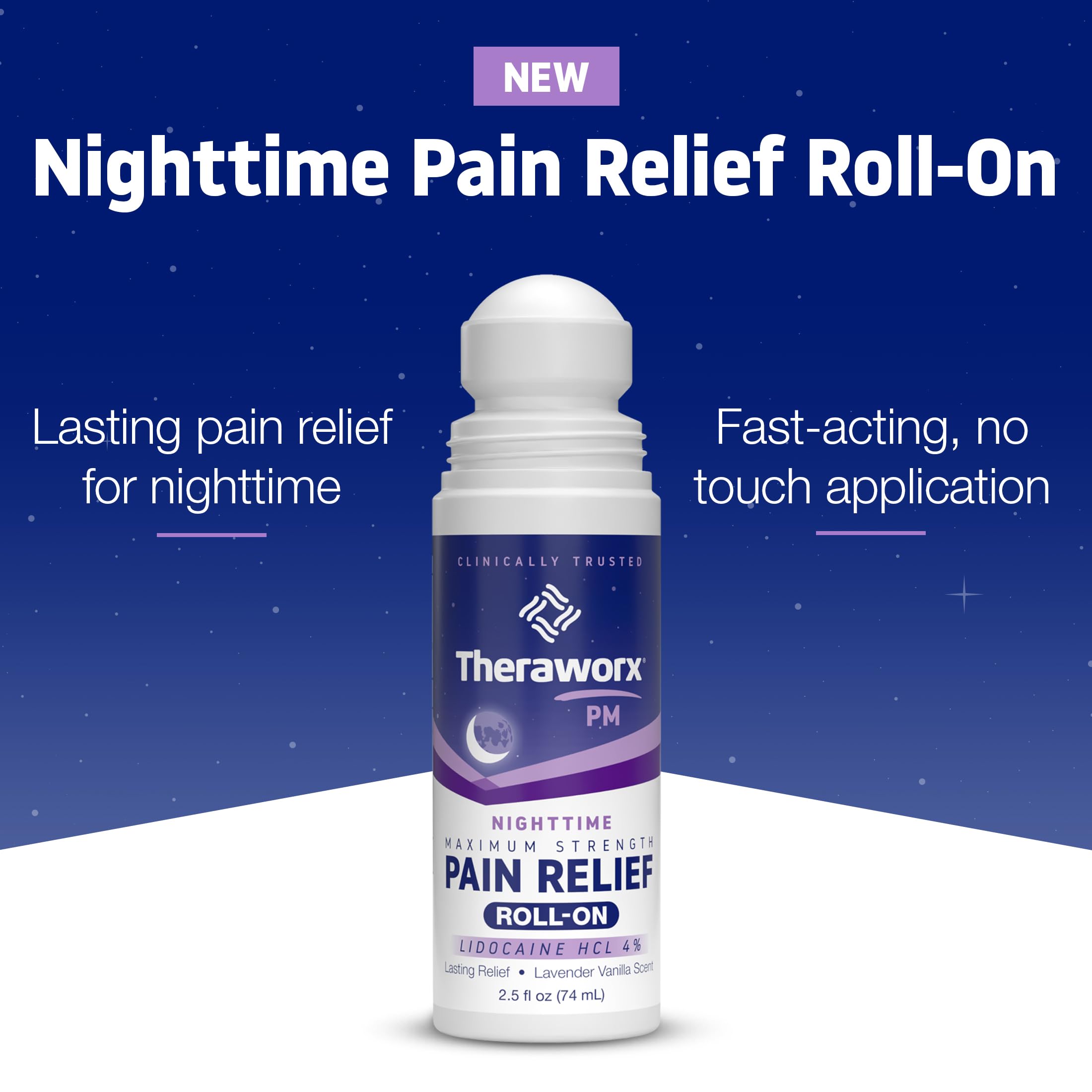 Theraworx Nighttime Maximum Strength Pain Relief Roll-on with Lidocaine – 2.5 oz - 2 Count TheraworxBuy Supplements Australia