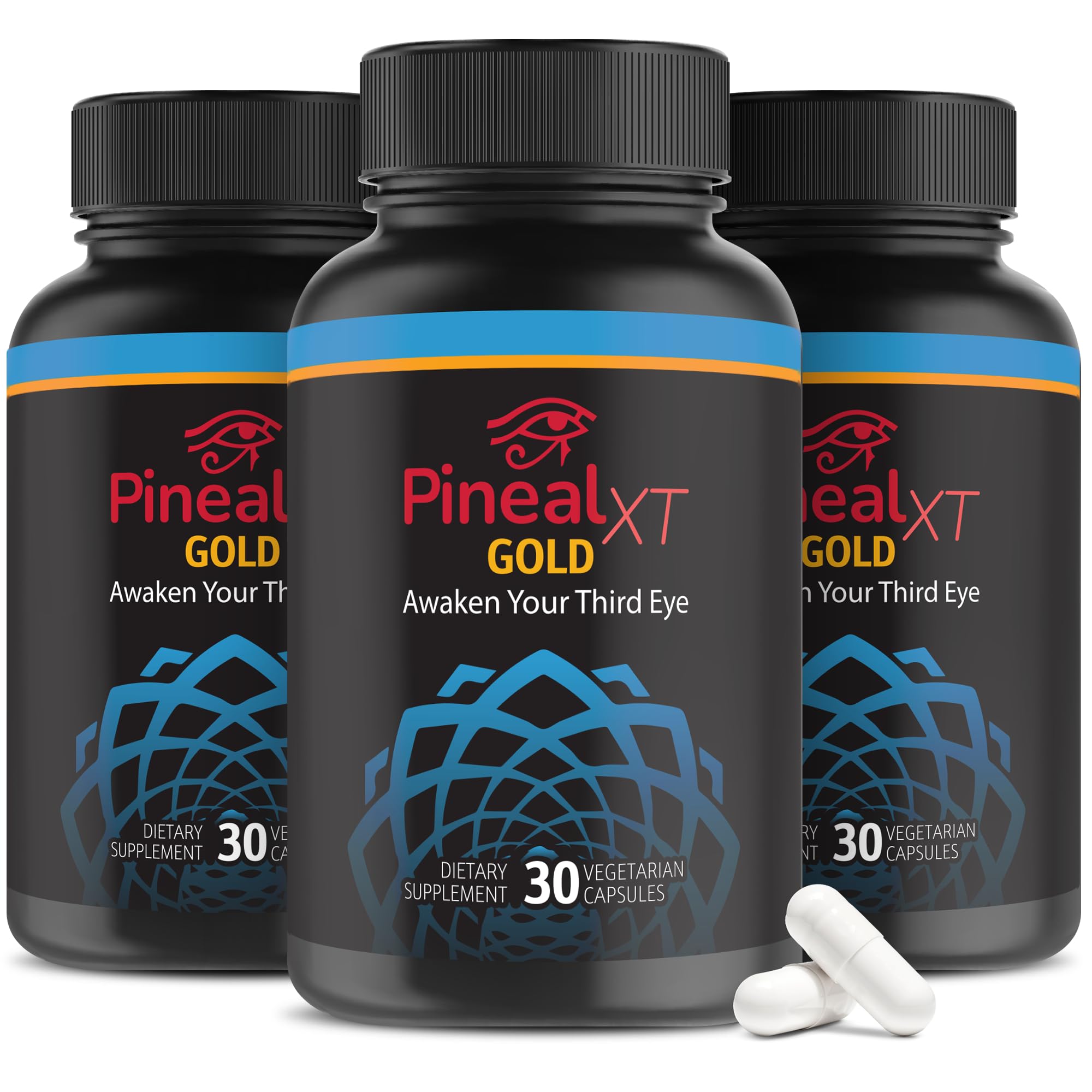 Pineal XT Gold Pineal Gland Supplement, Third Eye Awakening | Focus and Memory Supplement for Brain, 7 Powerful Ingredients Detox and Activate Your Pineal Gland, 30 Count, 1 Daily