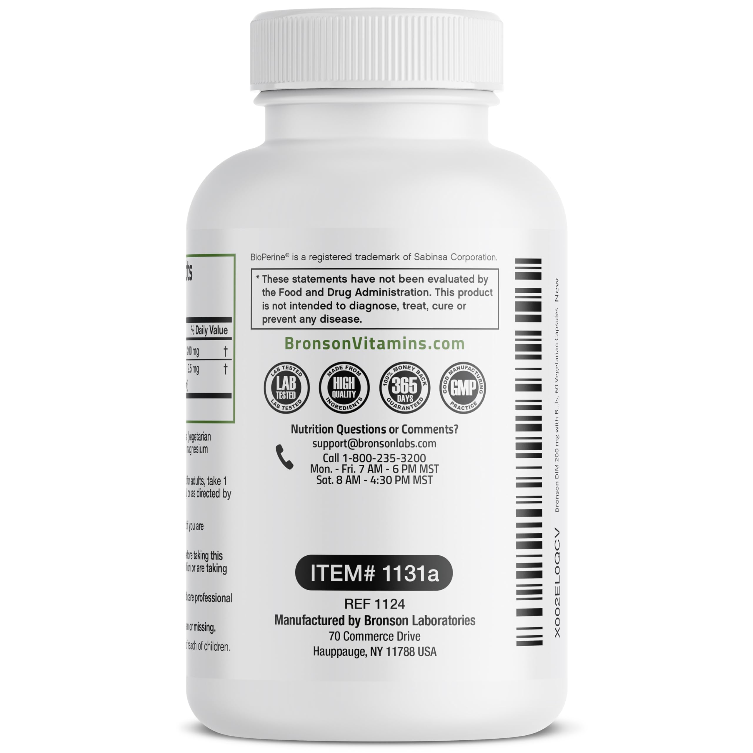 Bronson DIM 200 MG Supplement Diindolymethane with BioPerine for Enhanced Absorption, Estrogen Metabolism & Maintains Balanced Hormone Levels, 60 Vegetarian Capsules