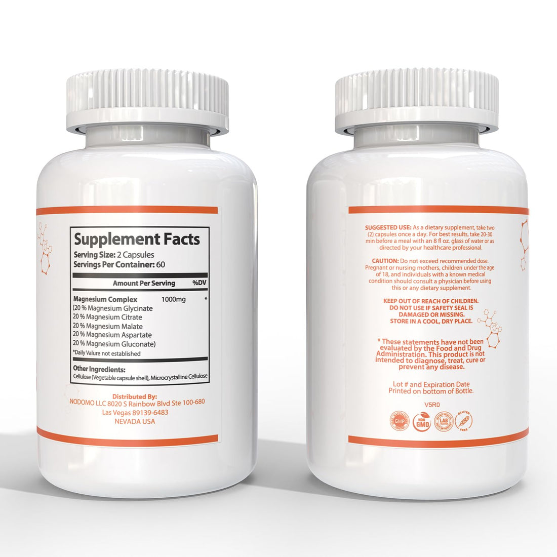 Bottle and packaging of a magnesium supplement with 'harmonify' branding.
