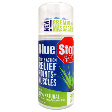 Blue Stop Max Applicator: Fast-Acting Massage Applicator for Sports Cream, Elbow Relief, Performance Roll On for Muscle & Joint Soreness - Convenient Relief for Active Individuals, 1 Pack of 3.4 Oz Blue Stop MaxBuy Supplements Australia