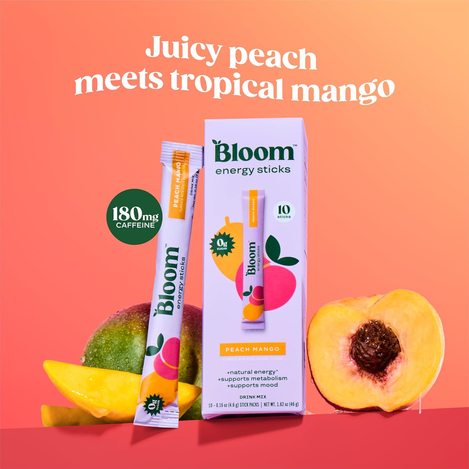 Bloom Energy Sticks Peach Mango and Hydration Sticks Strawberry Lemonade Bundle