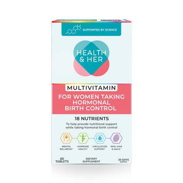 Health & Her Multivitamin Supplement for Women Taking Birth Control - Nutrition Support - 1 Month Supply, 60 Tablets - Vegan & Gluten Free Health and HerBuy Supplements Australia